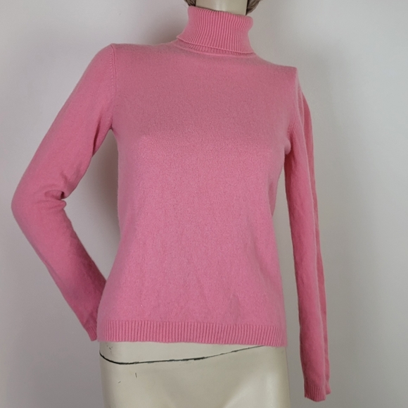 Vintage Sweaters - Vintage 100% cashmere turtleneck sweater pink